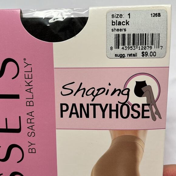 Assets by SPANX Shaping Sheer Pantyhose Black Size 1 Lot of 2 Pair - Picture 2 of 8